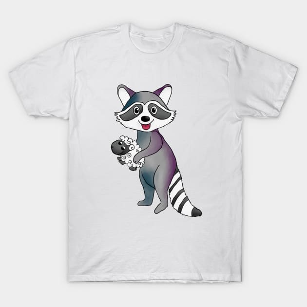 Waschbär und Schäfchen T-Shirt by Blumchen